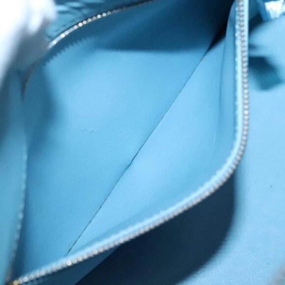 LOUIS VUITTON Monogram Vernis Houston Hand Bag Baby Blue M91005 LV Auth 130139 - Picture 13 of 16